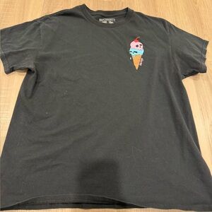 Riot Society Black Tee with Ice Cream Skull